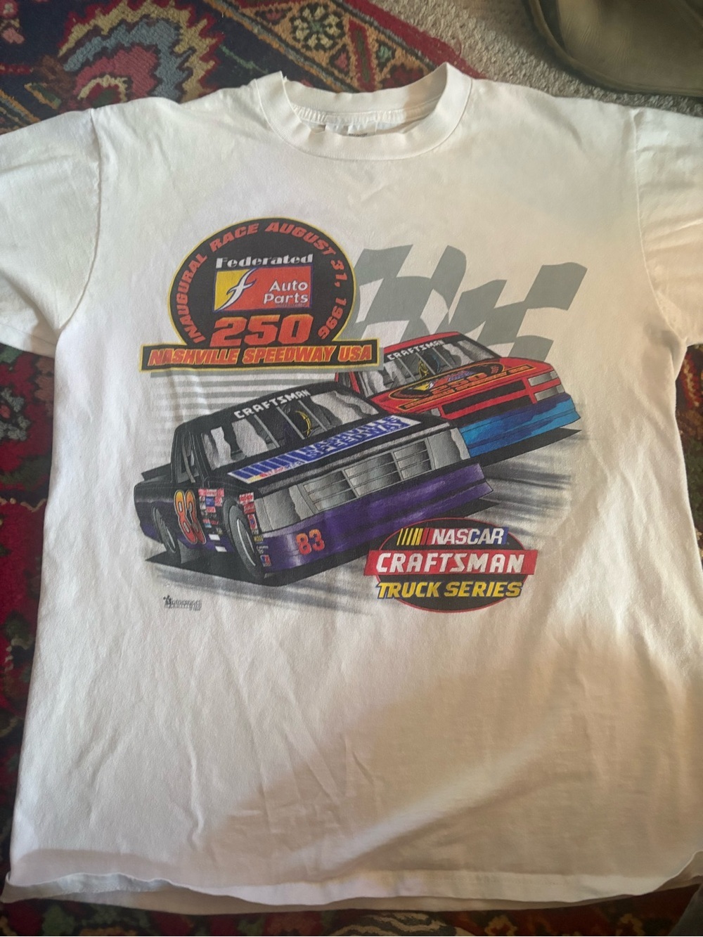 Vintage 1996 White NASCAR Craftsman Truck Series Graphic Tee